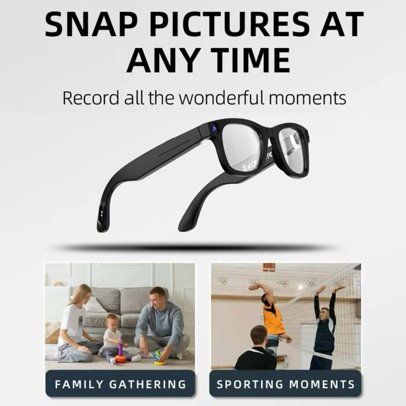 TENACIOUS Smart Glasses with 1080P Camera, Bluetooth Audio & AI Assistant Compatibility